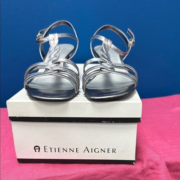 Etienne Aigner Silver Women's Sandals - Picture 1 of 7
